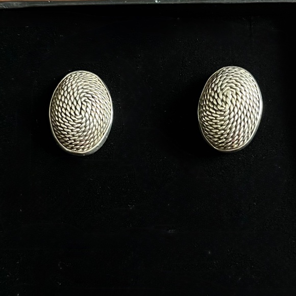 Source Unknown Jewelry - Vintage 925 Sterling Silver Mexican Braided Earrings